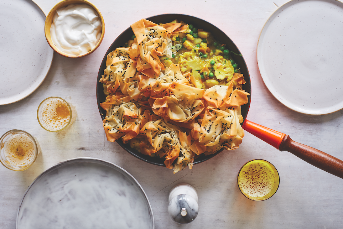 Vegan Frying Pan Samosa Pie