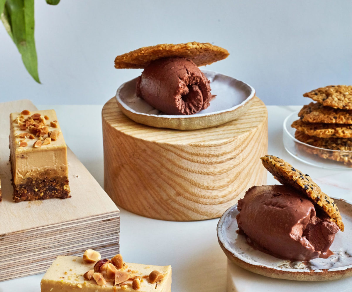 Tahini Mousse & Ginger Florentines