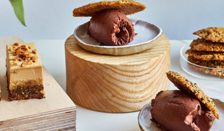 Tahini Mousse & Ginger Florentines