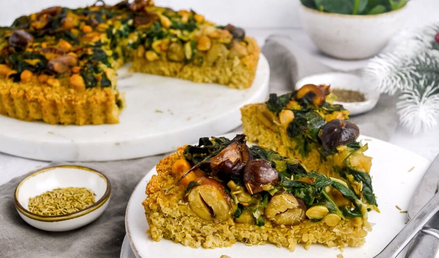 Chickpea, Spinach & Chestnut Tart