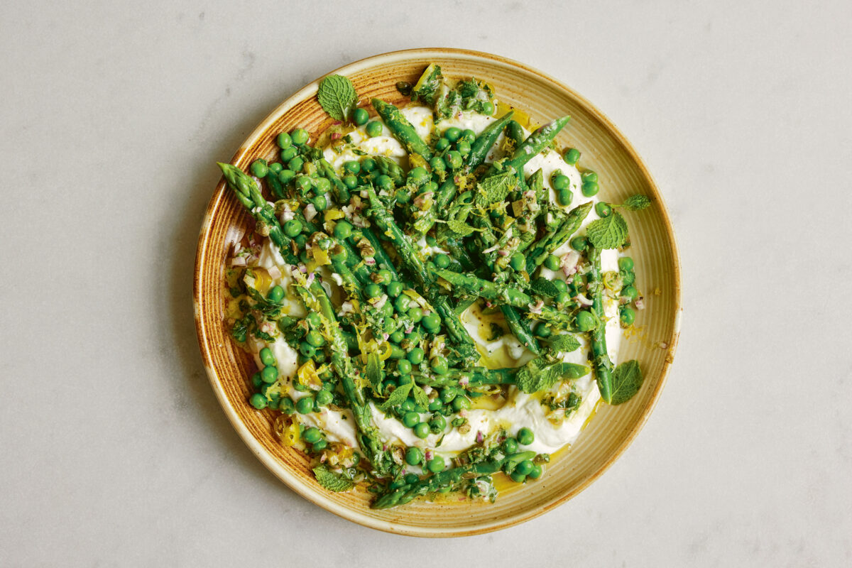 Salsa Verde Peas, Asparagus & Ricotta