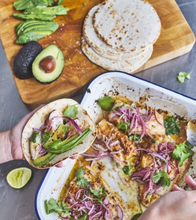 Smokey Cod Tray-Bake Tacos